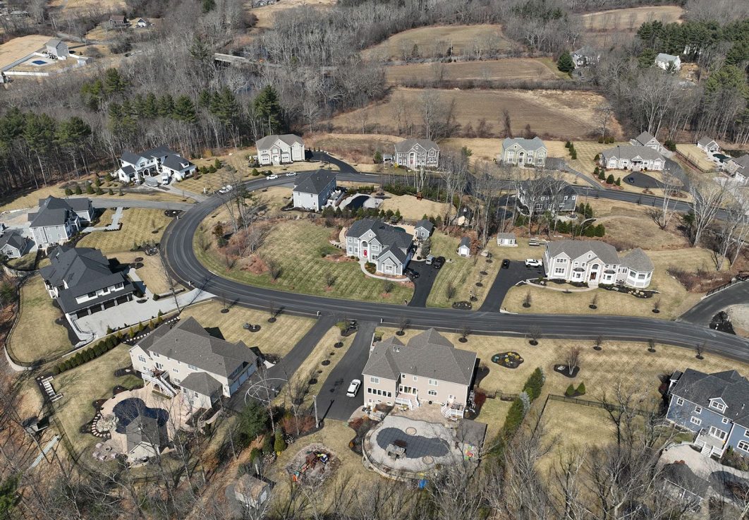Aerial view of homes on East Street in Middleton